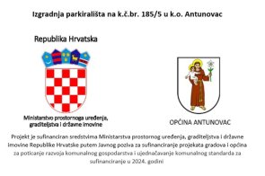 Izgradnja parkirališta na k.č.br. 185/5 u k.o. Antunovac